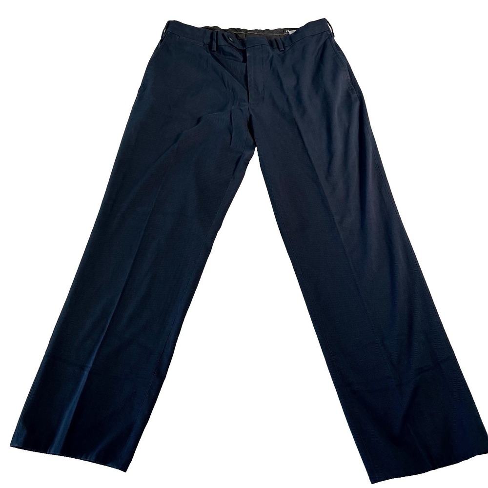 Claiborne Dress Pants Mens 36x30‎ Navy Blue Stretch Straight Leg Formal Slacks